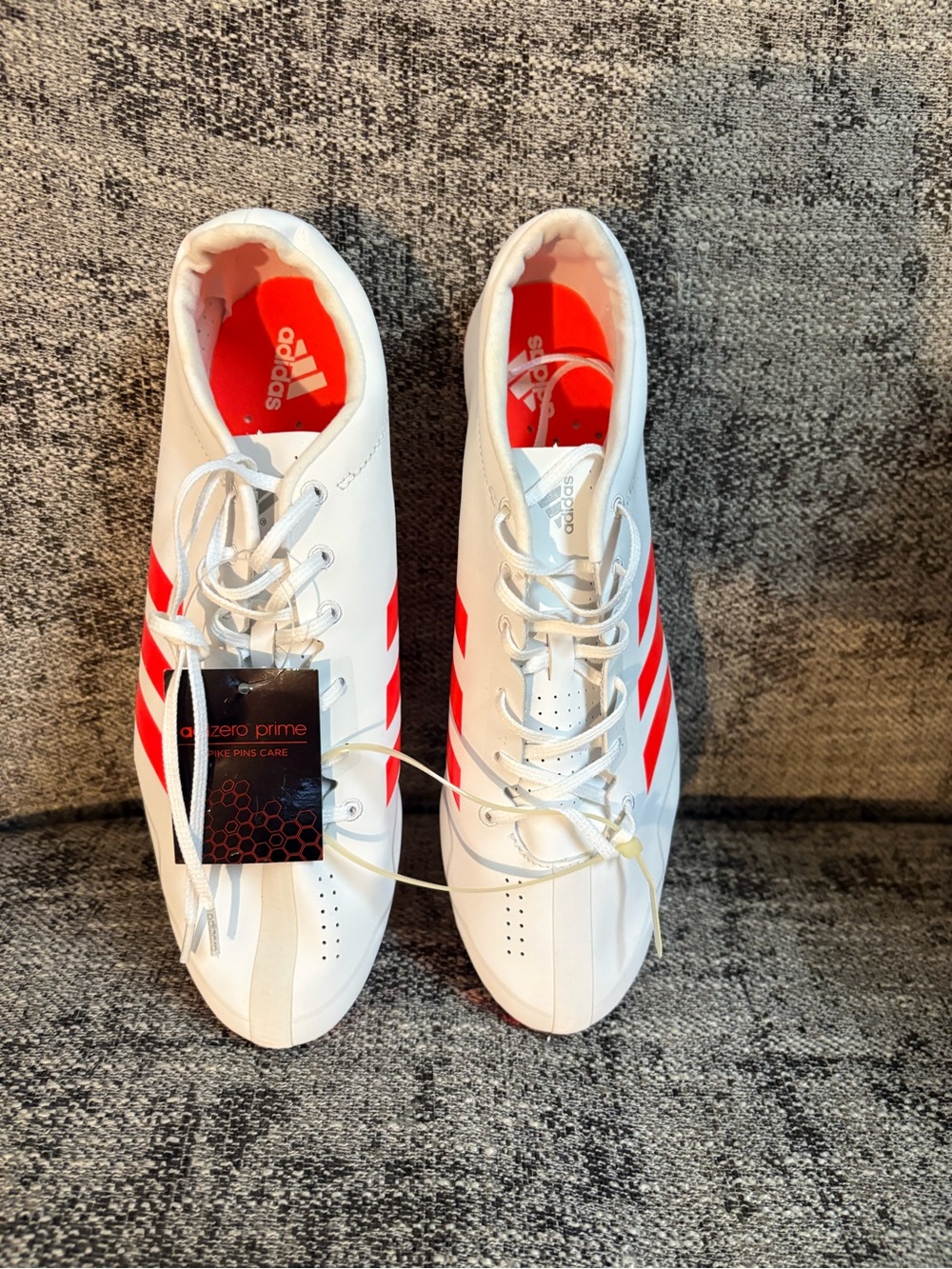 adidas Performance adizero Prime SP Running Shoe with Spikes White/Infrared/Meta